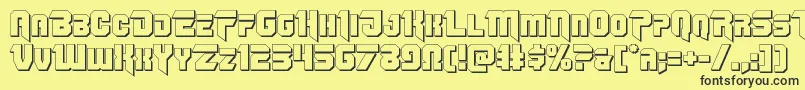 Omegaforce3D12 Font – Black Fonts on Yellow Background