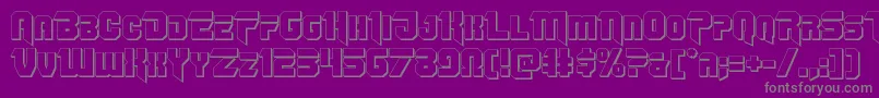 Omegaforce3D12-Schriftart – Graue Schriften auf violettem Hintergrund