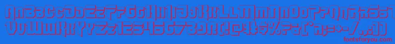 Omegaforce3D12 Font – Red Fonts on Blue Background