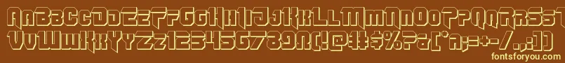 Omegaforce3D12 Font – Yellow Fonts on Brown Background