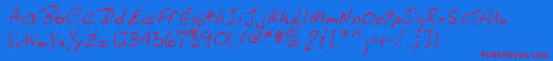 フォントLehn009 – 赤い文字の青い背景