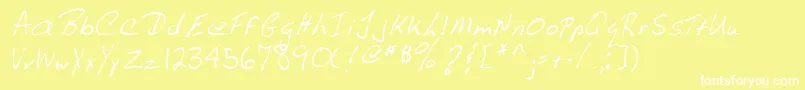 Lehn009-Schriftart – Weiße Schriften auf gelbem Hintergrund