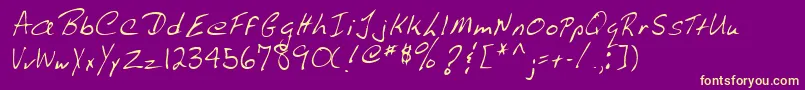 Lehn009 Font – Yellow Fonts on Purple Background