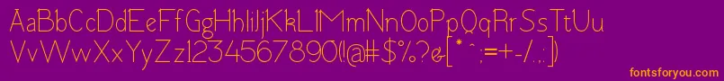 Tomsk-Schriftart – Orangefarbene Schriften auf violettem Hintergrund