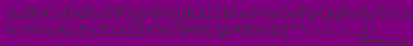 Więcej informacji o czcionce AjensonproLtcapt Czcionka AjensonproLtcapt – czarne czcionki na fioletowym tle