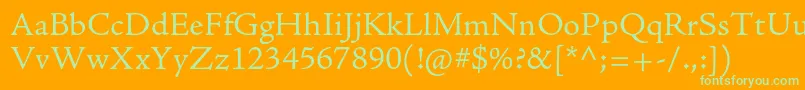 AjensonproLtcapt Font – Green Fonts on Orange Background