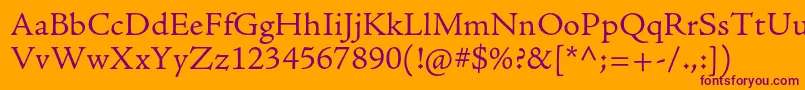 AjensonproLtcapt Font – Purple Fonts on Orange Background