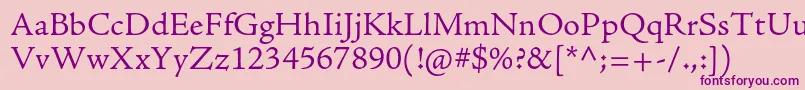 AjensonproLtcapt Font – Purple Fonts on Pink Background