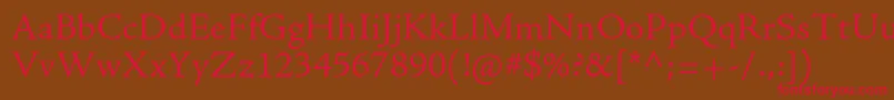 AjensonproLtcapt Font – Red Fonts on Brown Background