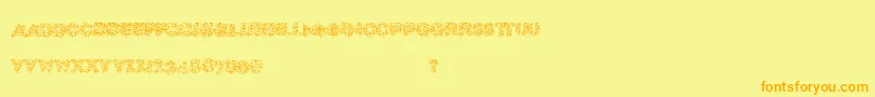 Xmaslite Font – Orange Fonts on Yellow Background