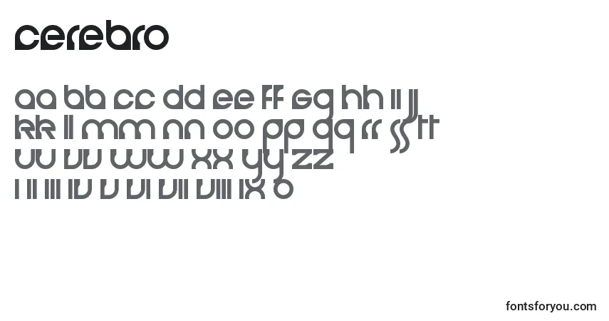 Czcionka Cerebro – alfabet, cyfry, specjalne znaki