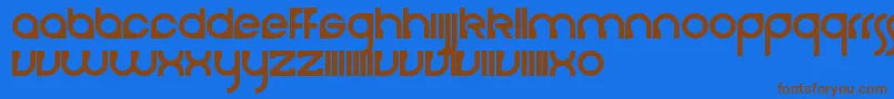 Cerebro-Schriftart – Braune Schriften auf blauem Hintergrund