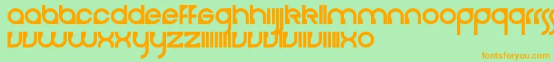 Cerebro-Schriftart – Orangefarbene Schriften auf grünem Hintergrund