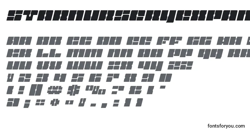 Шрифт Starnurseryexpandital – алфавит, цифры, специальные символы