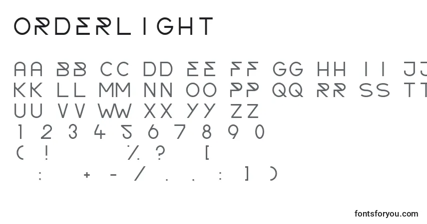 Fuente OrderLight - alfabeto, números, caracteres especiales