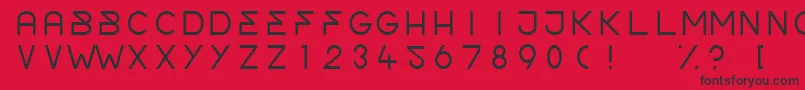 OrderLight-fontti – mustat fontit punaisella taustalla