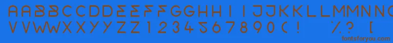OrderLight-Schriftart – Braune Schriften auf blauem Hintergrund