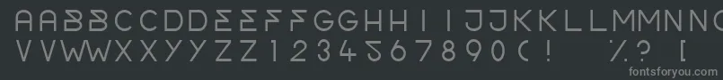 OrderLight-fontti – harmaat kirjasimet mustalla taustalla