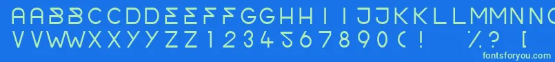 OrderLight-fontti – vihreät fontit sinisellä taustalla