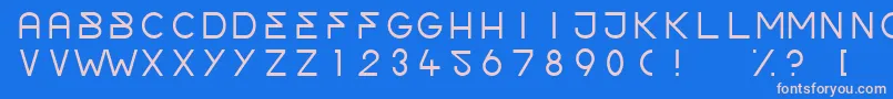 OrderLight-fontti – vaaleanpunaiset fontit sinisellä taustalla