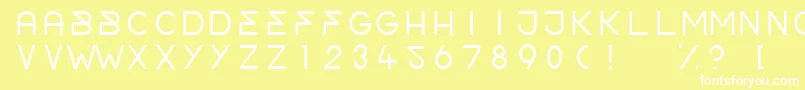 OrderLight-Schriftart – Weiße Schriften auf gelbem Hintergrund