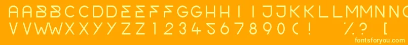 OrderLight-Schriftart – Gelbe Schriften auf orangefarbenem Hintergrund