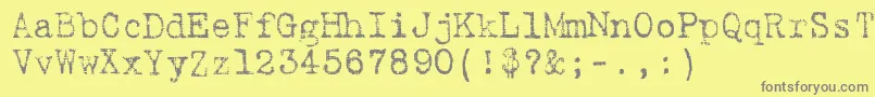 FuckedOlympiaJ Font – Gray Fonts on Yellow Background