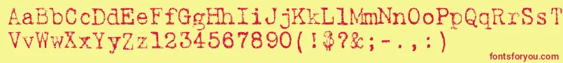 FuckedOlympiaJ Font – Red Fonts on Yellow Background