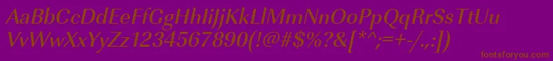 UrwimperialtmednarOblique Font – Brown Fonts on Purple Background