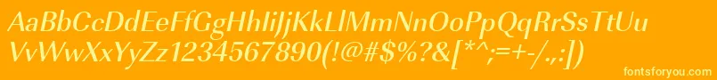 UrwimperialtmednarOblique Font – Yellow Fonts on Orange Background