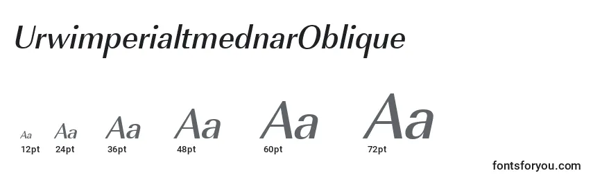 Размеры шрифта UrwimperialtmednarOblique