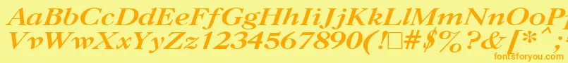 CasloncttBoldItalic Font – Orange Fonts on Yellow Background