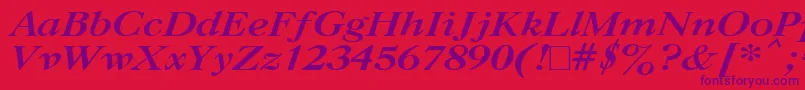 CasloncttBoldItalic Font – Purple Fonts on Red Background