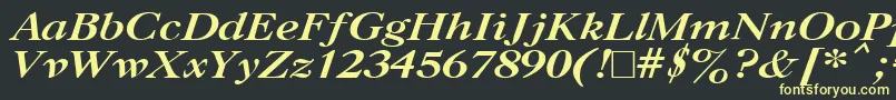CasloncttBoldItalic-Schriftart – Gelbe Schriften auf schwarzem Hintergrund