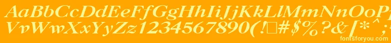 CasloncttBoldItalic-Schriftart – Gelbe Schriften auf orangefarbenem Hintergrund