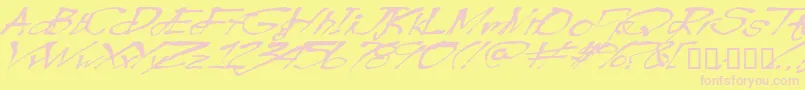 Blotw Font – Pink Fonts on Yellow Background