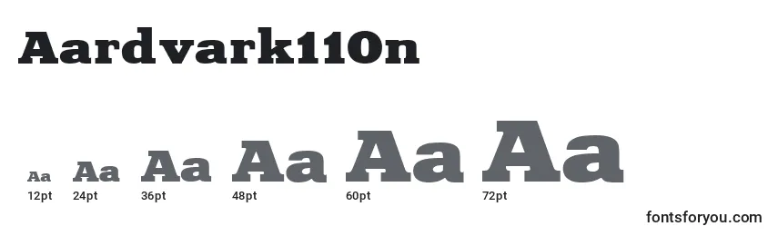 Aardvark110n Font Sizes