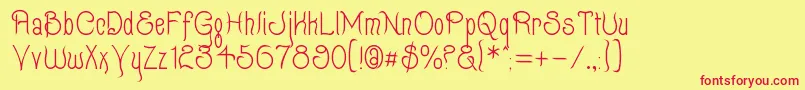 Quixot Font – Red Fonts on Yellow Background