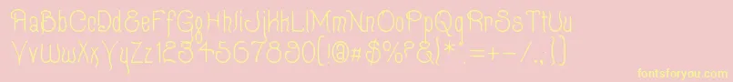 Quixot Font – Yellow Fonts on Pink Background