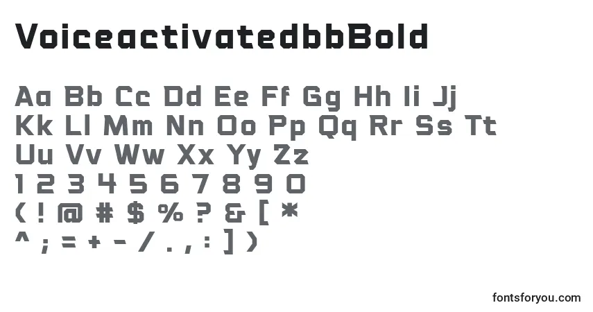 A fonte VoiceactivatedbbBold (99217) – alfabeto, números, caracteres especiais