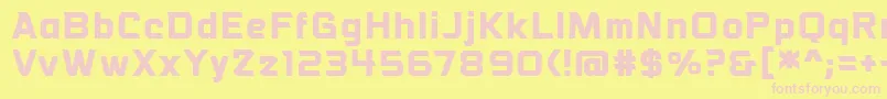 VoiceactivatedbbBold-fontti – vaaleanpunaiset fontit keltaisella taustalla