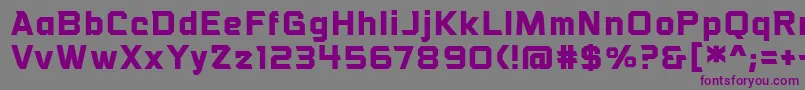 フォントVoiceactivatedbbBold – 紫色のフォント、灰色の背景