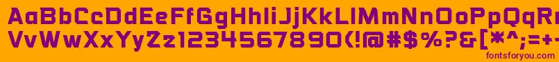 Шрифт VoiceactivatedbbBold – фиолетовые шрифты на оранжевом фоне