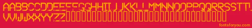 フォントSandyravageRegular – 赤い背景にオレンジの文字