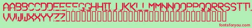 SandyravageRegular Font – Red Fonts on Green Background