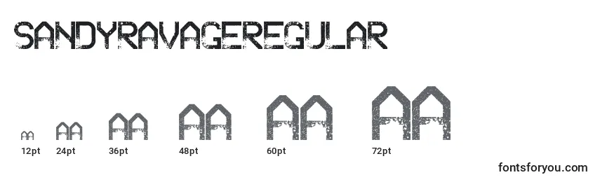 Размеры шрифта SandyravageRegular