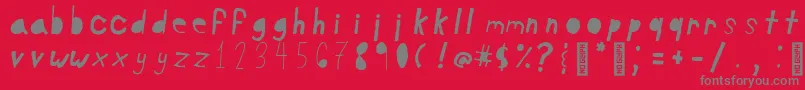 June5Regular Font – Gray Fonts on Red Background