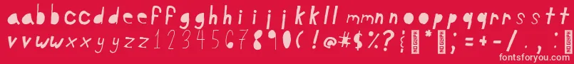 June5Regular Font – Pink Fonts on Red Background