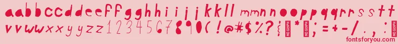 June5Regular Font – Red Fonts on Pink Background