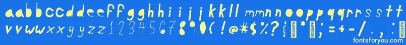 June5Regular Font – Yellow Fonts on Blue Background